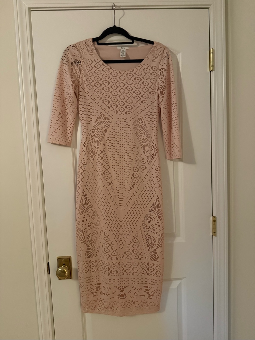 Bar III Blush Pink Lace Midi Dress